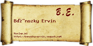 Bánszky Ervin névjegykártya