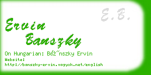 ervin banszky business card